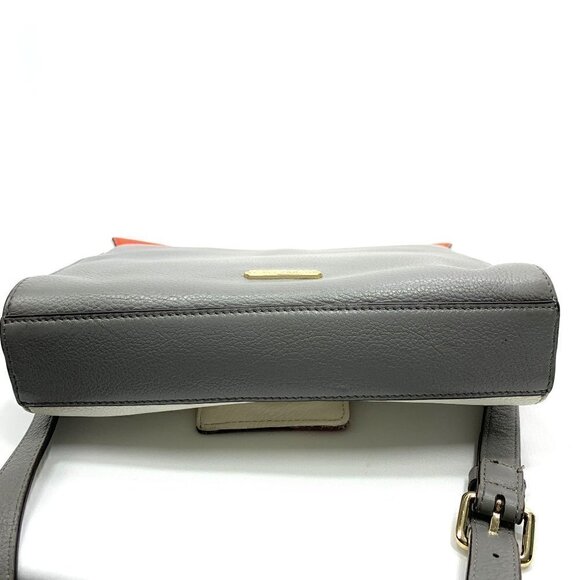 Vince Camuto Color Block Front Flap Crossbody Bag - Coral/White/Gray Leather - Picture 10 of 11